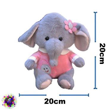 عروسک فیل گل به سر صورتی لباس دار