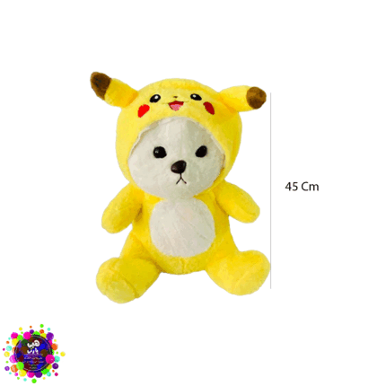 عروسک خرس با لباس پیکاچو و پتو
