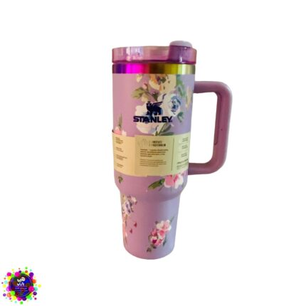 ماگ استنلی طرح گل بنفش | Stanley Floral Tumbler