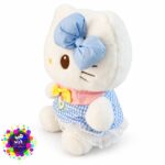 عروسک پولیشی هلو کیتی 30 سانتی با لباس آبی | Hello Kitty Blue Dress Plush